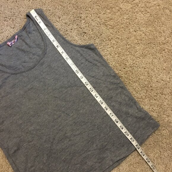 Grey Knit Thin Ribbed Tank Top - Picture 15 of 15